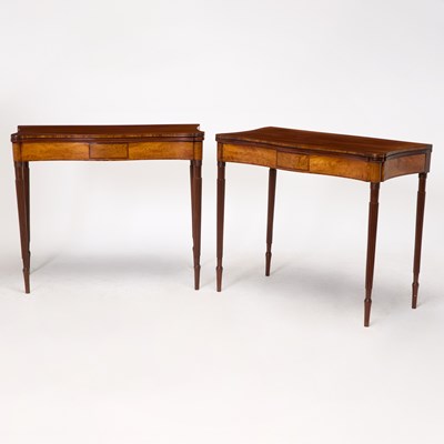 Lot 1112 - Pair of Federal Inlaid and Figured Mahogany Tables