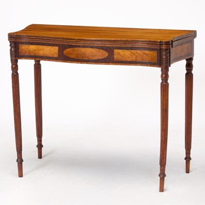 Lot 1124 - Federal Inlaid Mahogany Serpentine Card Table