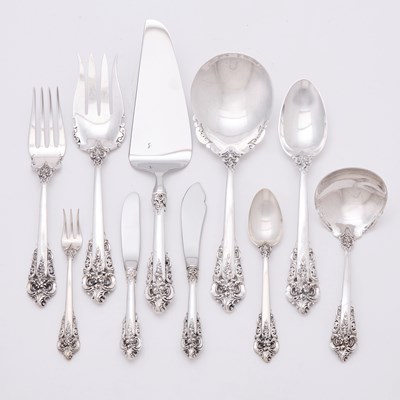 Lot 194 - Wallace Sterling Silver "Grand Baroque" Pattern Part Flatware Service