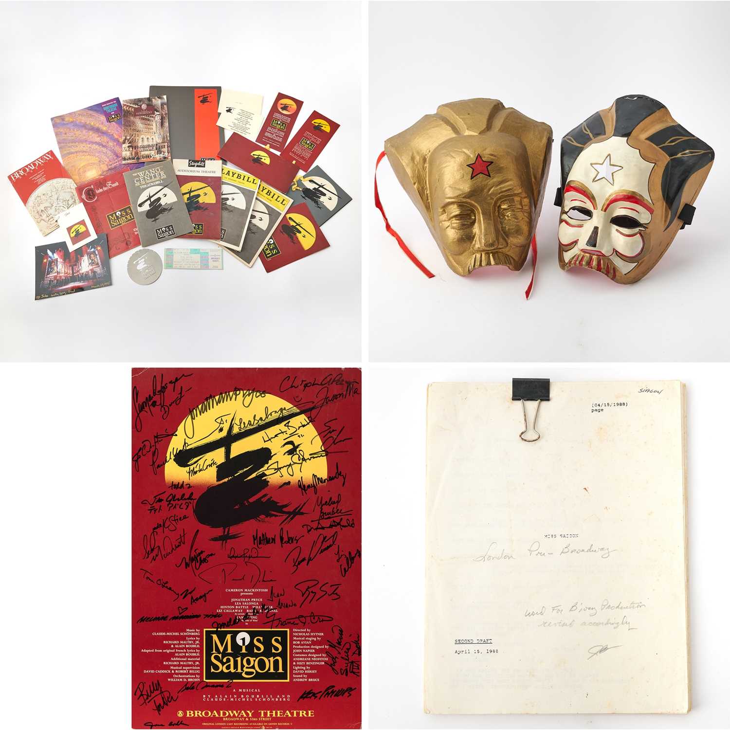 Lot 531 - A script, posters, and promotional items from Miss Saigon