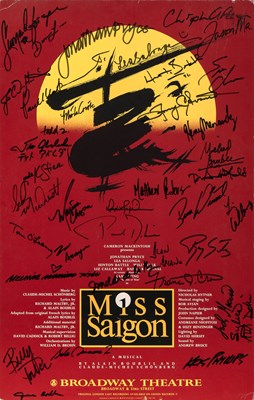 Lot 531 - A script, posters, and promotional items from Miss Saigon