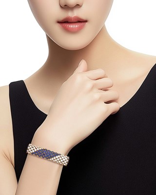 Lot 169 - Gold, Sapphire and Diamond Bracelet