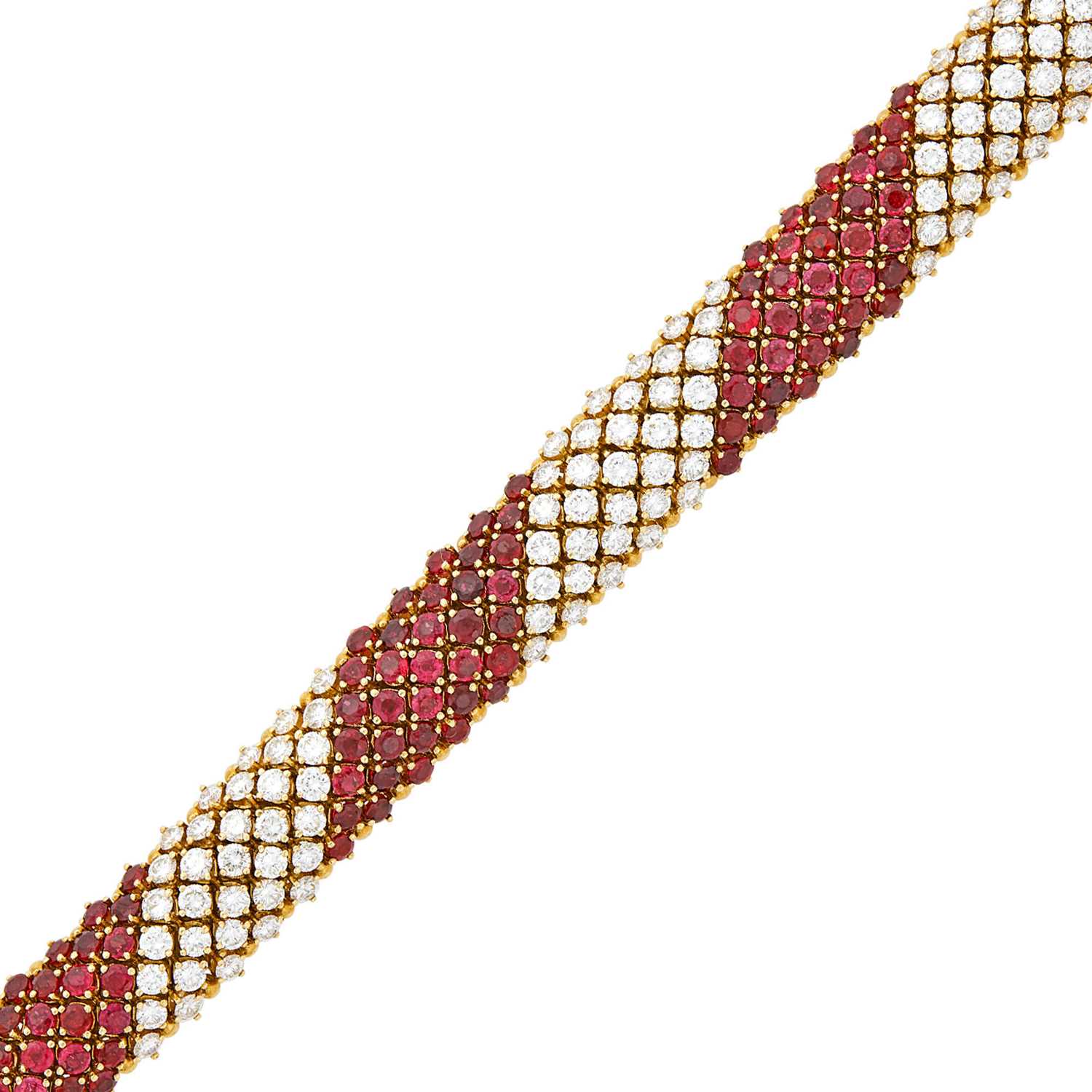 Lot 170 - Gold, Ruby and Diamond Bracelet