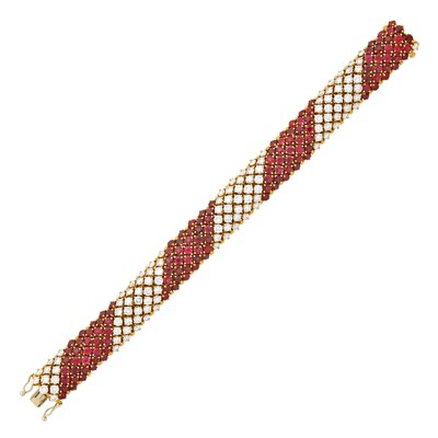 Lot 170 - Gold, Ruby and Diamond Bracelet