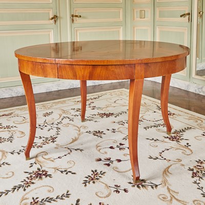 Lot 723 - Neoclassic Cherry Wood Dining Table with Two Leaves