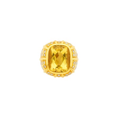 Lot 2007 - Marlene Stowe Gold, Citrine and Diamond Ring