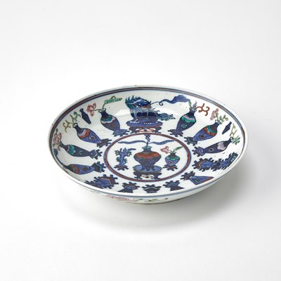 Lot 203 - A Chinese Doucai Porcelain Dish