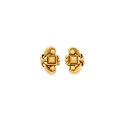 Lot 1008 - Ilias Lalaounis Pair of Gold Earclips
