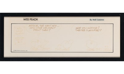 Lot 61 - Eight Original Mel Lazarus "Miss Peach" cartoons previously owned by Stephen Sondheim