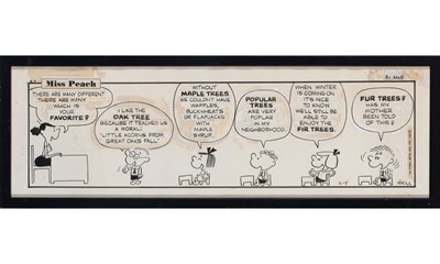 Lot 61 - Eight Original Mel Lazarus "Miss Peach" cartoons previously owned by Stephen Sondheim