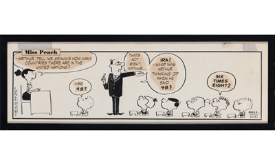 Lot 61 - Eight Original Mel Lazarus "Miss Peach" cartoons previously owned by Stephen Sondheim