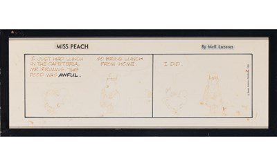 Lot 61 - Eight Original Mel Lazarus "Miss Peach" cartoons previously owned by Stephen Sondheim