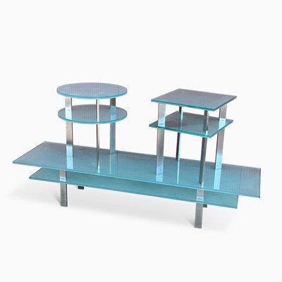 Lot 1112 - Three Pace Glass and Chromed Metal Tables