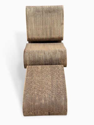 Lot 1110 - Frank Gehry Cardboard and Masonite Lounge Chair and Ottoman