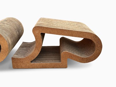 Lot 1110 - Frank Gehry Cardboard and Masonite Lounge Chair and Ottoman