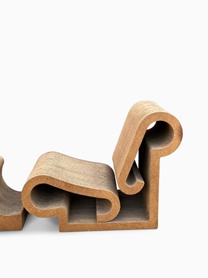Lot 1110 - Frank Gehry Cardboard and Masonite Lounge Chair and Ottoman