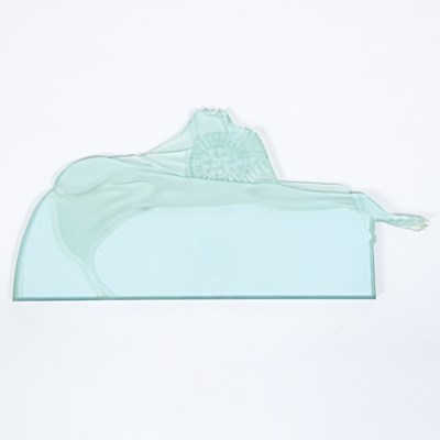 Lot 248 - Art Deco Style Etched Glass Relief Panel of a Woman