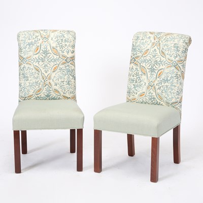 Lot 165 - Set of Four Upholstered Mahogany Dining Side Chairs