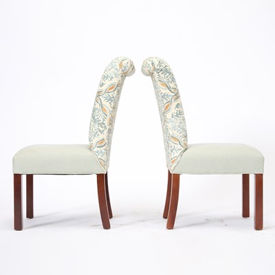 Lot 165 - Set of Four Upholstered Mahogany Dining Side Chairs