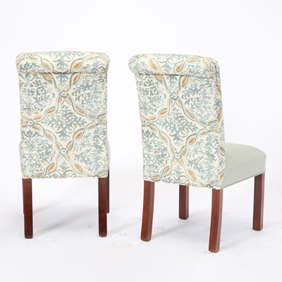 Lot 165 - Set of Four Upholstered Mahogany Dining Side Chairs