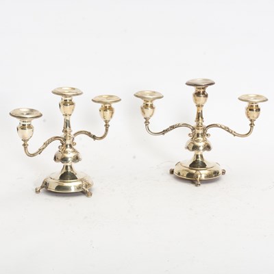 Lot 297 - Pair of Sterling Silver Candelabras