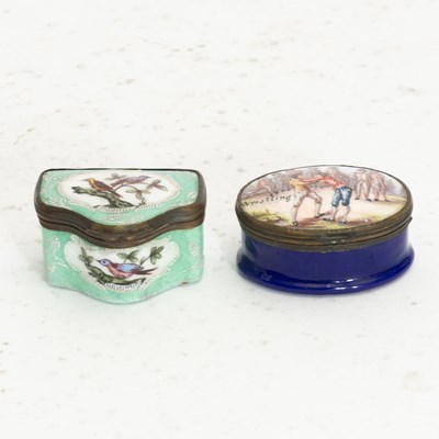 Lot 302 - Two Enamel Pill Boxes