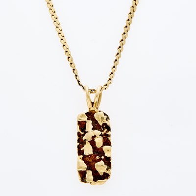 Lot 3206 - Gold Nugget Pendant with Chain Necklace