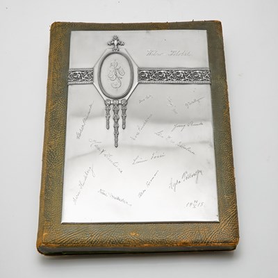 Lot 226 - Russian Silver-Mounted Leather Folio Cover