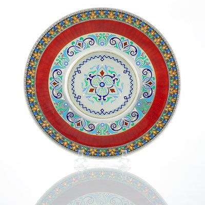 Lot 71 - Russian Silver-Gilt, Guilloché, Champlevé and Plique-à-Jour Enamel Stand