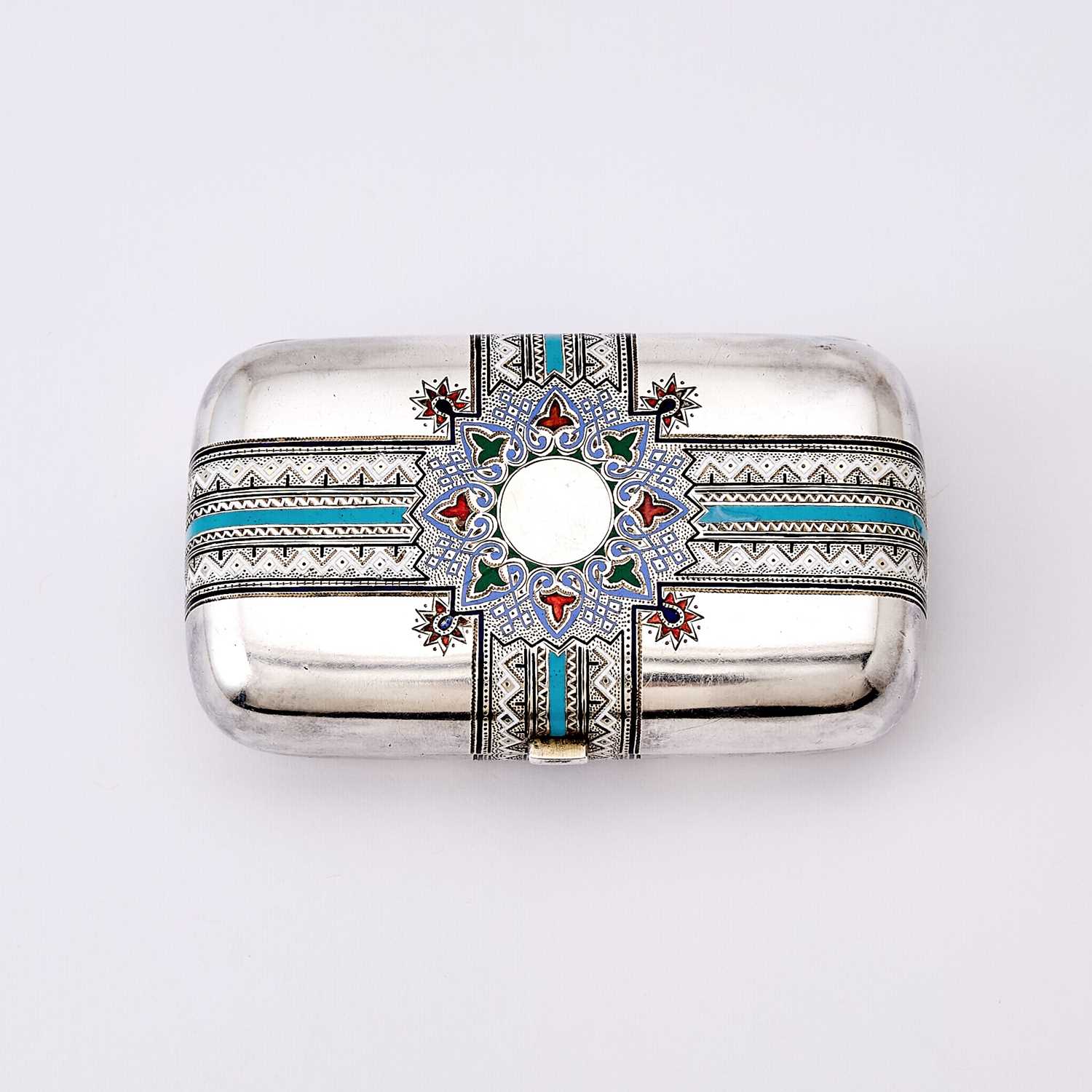 Lot 86 - Russian Silver and Champlevé Enamel Cigarette Case