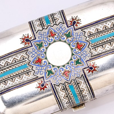 Lot 86 - Russian Silver and Champlevé Enamel Cigarette Case
