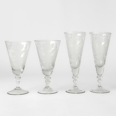 Lot 235 - Two Pairs of Russian Style Glass Goblets