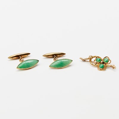 Lot 552 - A Group of Chinese Jadeite, Gold and Silver Articles