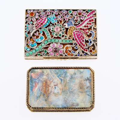 Lot 3151 - Two Silver and Colored Stone Boxes