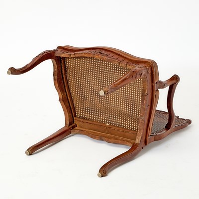 Lot 190 - Set of Three Louis XV Carved Walnut Fauteuils à la Reine