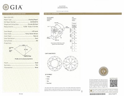 Lot 159 - Platinum and Fancy Yellow-Brown Diamond Ring