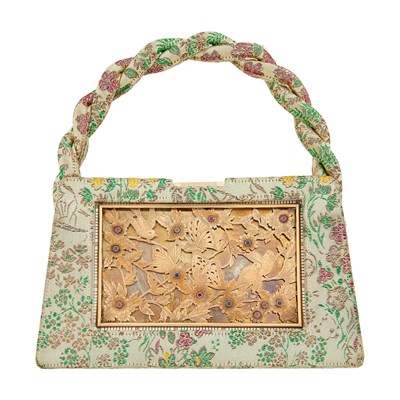 Lot 1037 - Boucheron Paris Silver, Rose Gold and Colored Stone Vanity Case