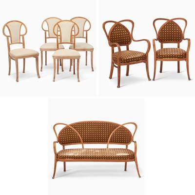 Lot 217 - Assembled Thonet Jugendstil Bentwood Salon Suite
