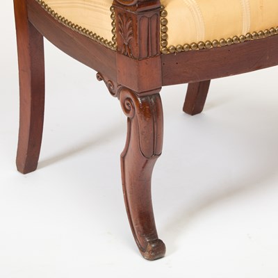 Lot 172 - Pair of Louis Philippe Upholstered Mahogany Fauteuils