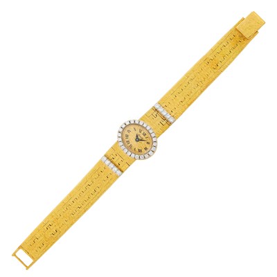 Lot 2090 - Piaget Gold and Diamond Wristwatch, Ref. 3766-A6