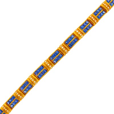 Lot 2009 - Gold, Sapphire and Diamond Bracelet