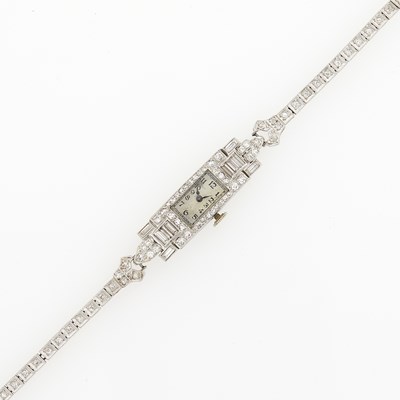 Lot 3280 - Platinum and Diamond Wristwatch