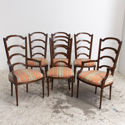Lot 250 - Set of Six Ladder-Back Dining Chairs