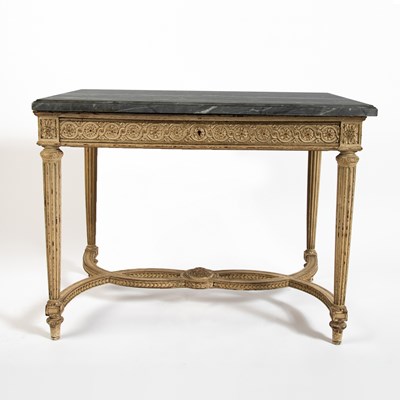 Lot 412 - Louis XVI Style Grey Painted Center Table