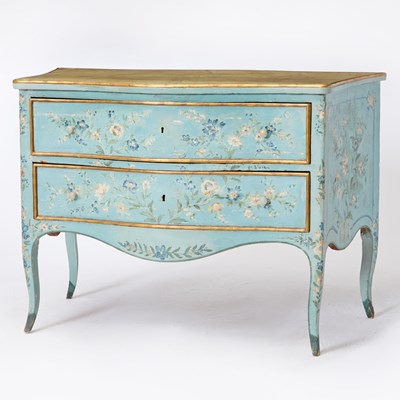 Lot 257 - Italian Polychrome and Parcel-Gilt Painted Commode