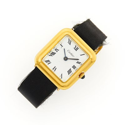 Lot 3066 - Cartier Gold Wristwatch