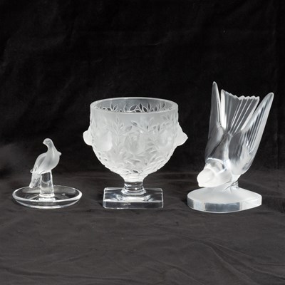 Lot 362 - Group of Three Lalique Frosted Glass Table Articles