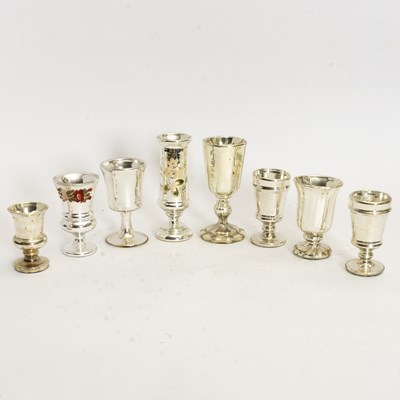 Lot 365 - Group of Eight Assorted Mercury Glass Table Articles