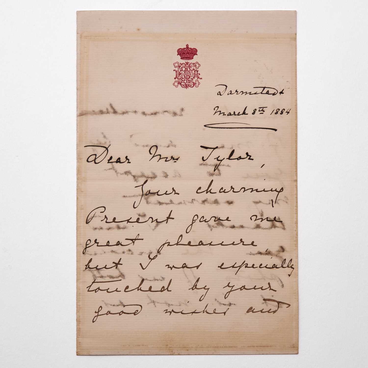 Lot 167 - Grand Duchess Elizabeth Feodorovna: Letter to Isabella Tylor, 1884