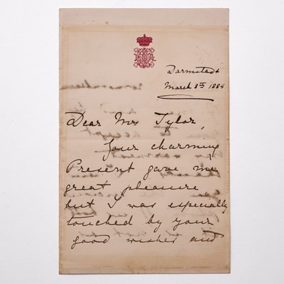 Lot 167 - Grand Duchess Elizabeth Feodorovna: Letter to Isabella Tylor, 1884